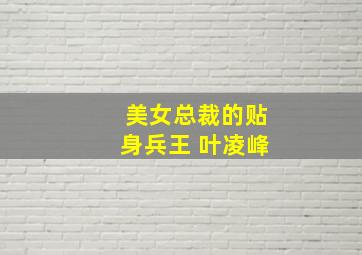 美女总裁的贴身兵王 叶凌峰